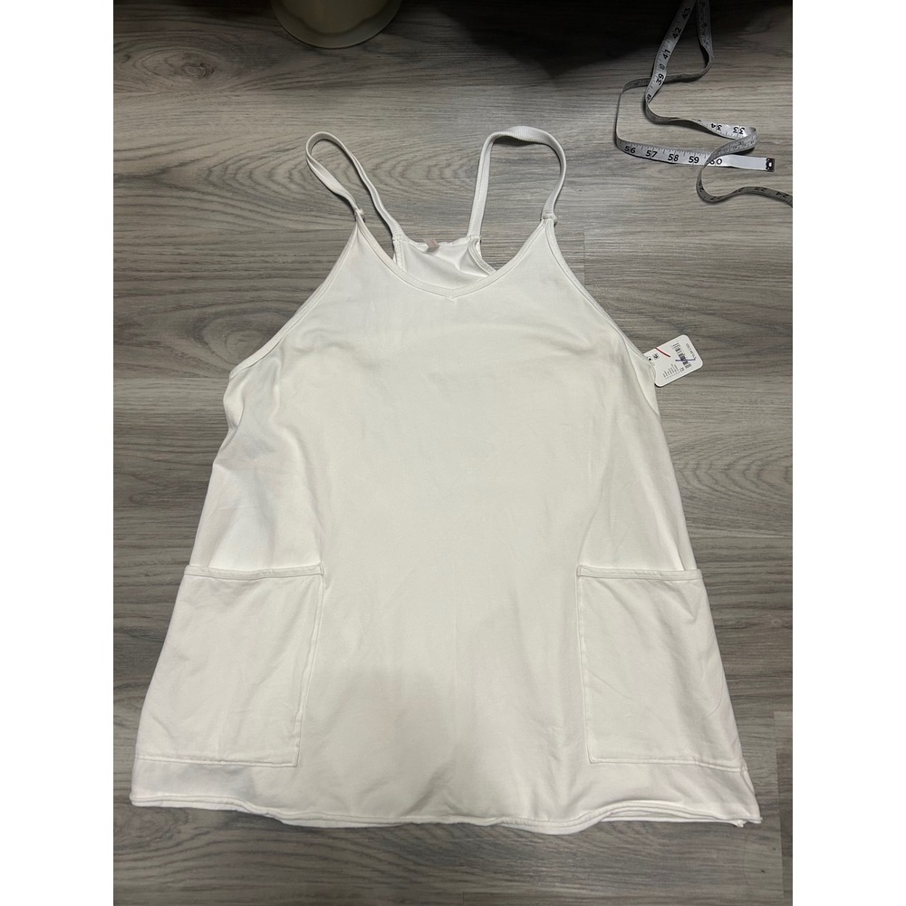 Free People Womens Hot Shot Mini Dress Romper Cotton M White new with tags